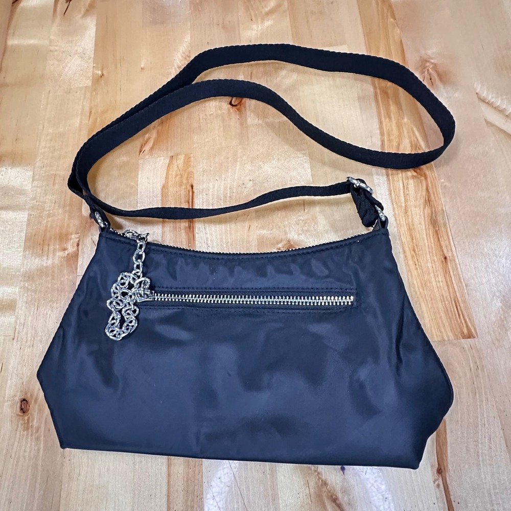 Nylon Shoulder Bag Womens Small Black Excellent Y2K Minimalist Baguette